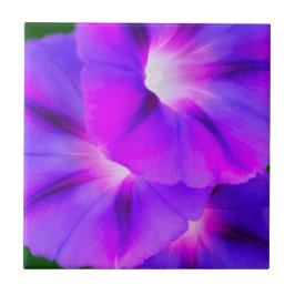 Azulejo Floral Blanco Púrpura