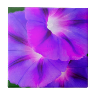 Azulejo Floral Blanco Púrpura