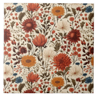Azulejo Floral botánica de otoño moderna