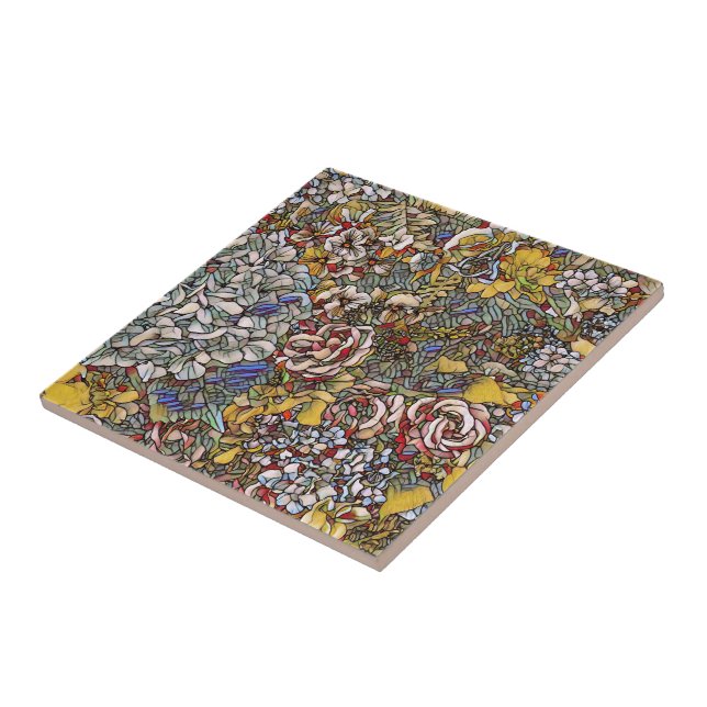 Azulejo Floral botánica de vidrio templado (Lado)