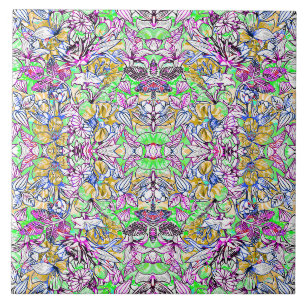 Azulejo Floral Botánico Colorido