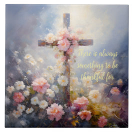 AZULEJO FLORAL CROSS TILE