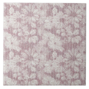 Azulejo Floral Daisy Terciopelo Rosa Polvoriento