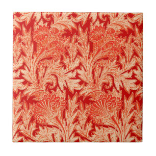 Azulejo Floral Damask Jacobeo, Mandarina y Naranja Claro 