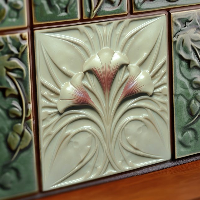 Azulejo Floral de alabastro de Rubor Art Nouveau (Subido por el creador)
