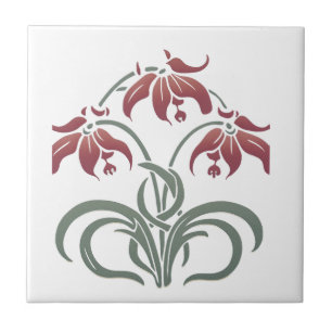 Azulejo Floral de Art Nouveau