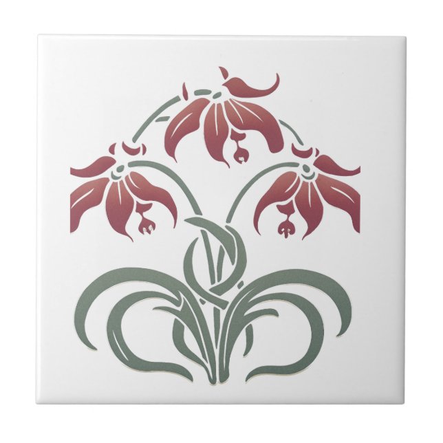 Azulejo Floral de Art Nouveau (Frente)