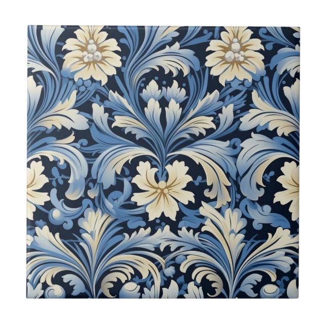 Azulejo Floral de Art Nouveau de bonito (Frente)