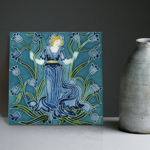 Azulejo Floral de Art Nouveau en el jardín encantado de Wa