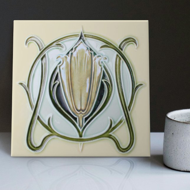 Azulejo Floral de Art Nouveau Gibbons Reino Unido 1905 (Subido por el creador)