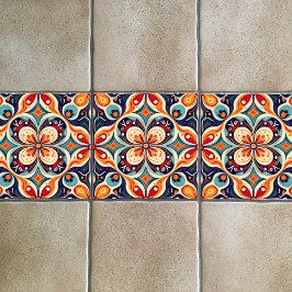 Azulejo Floral de arte folclórico mexicano revisitado