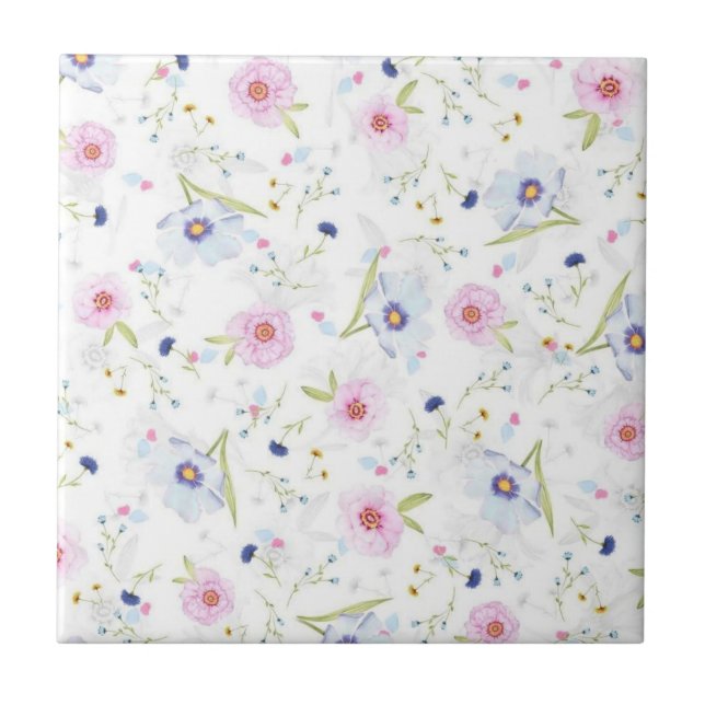 Azulejo Floral de Cerámica (Frente)