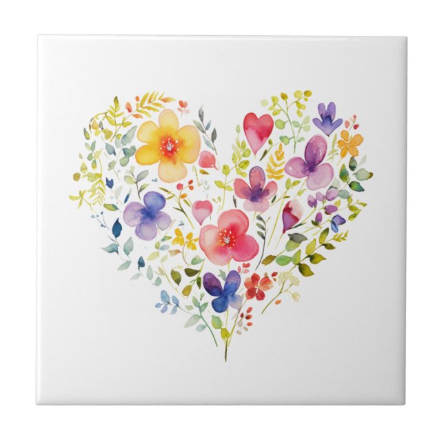 Azulejo Floral de flores silvestres todas las ocasiones No (Frente)