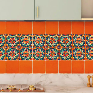 Azulejo Floral de Fusión Moderna Mexicano Español