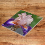 Azulejo Floral de iris rosa y morado<br><div class="desc">Baldosa cerámica que muestra la imagen de una flor de iris rosa y morado barbudo con barbas naranjas. ¡Un bonito diseño floral! Seleccione su tamaño de mosaico. ¡Hace un trivet de cocina de bonito!</div>