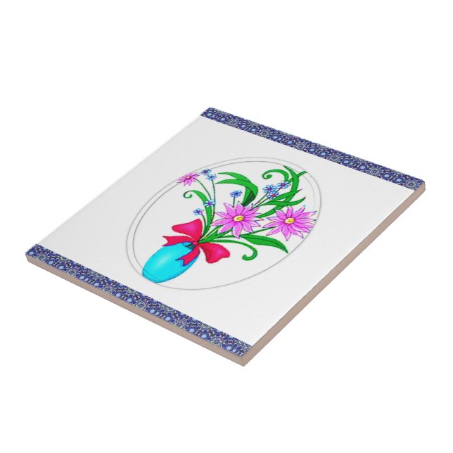 Azulejo Floral de mosaico cerámico (Lado)