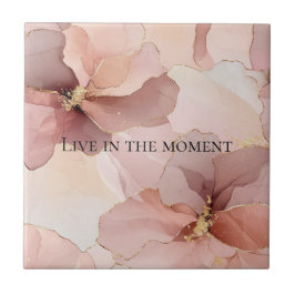 Azulejo Floral de oro rosa de Rubor romántico