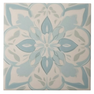 Azulejo Floral decorativa azul y blanca del bebé pastel