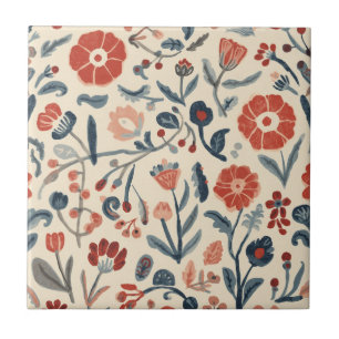 Azulejo Floral del Jardín Botánico Escandinavo Nordic Bloo