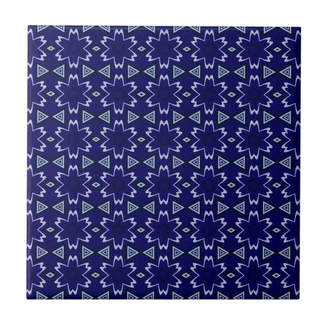 Azulejo Floral digital naval (Frente)
