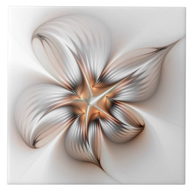 Azulejo Floral Elegance Modern Abstract Fractal Art (Frente)