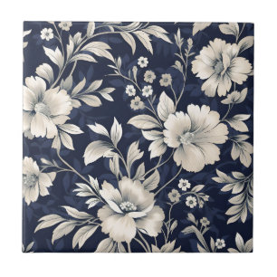 Azulejo Floral en azul