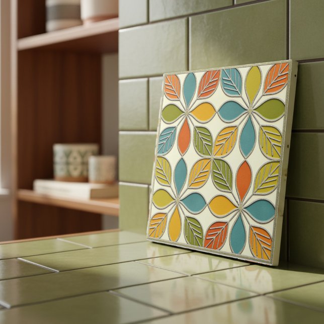 Azulejo Floral Entrelazado Moderno de Mitad de Siglo #8 ID (Subido por el creador)