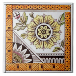 Azulejo Floral estética del lago oriental victoriano