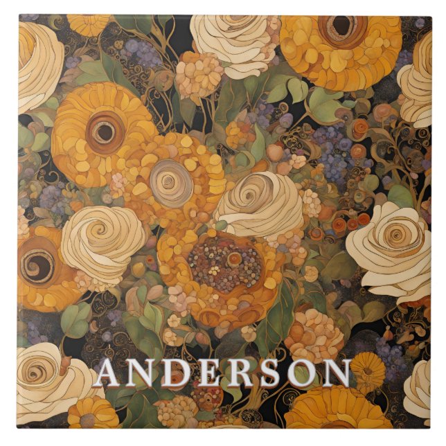 Azulejo Floral Golden Boho Garden (Frente)