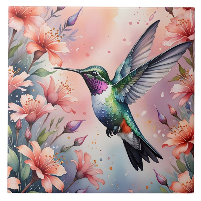 Azulejo floral hummingbird tile (Frente)