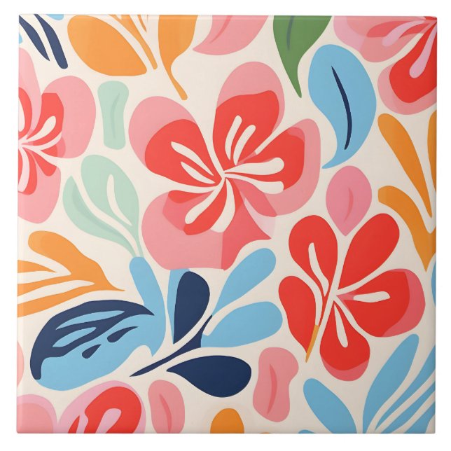 Azulejo Floral inspirada en Matisse (Frente)