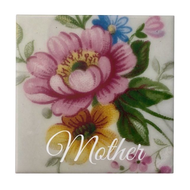 Azulejo Floral Inspirado en Porcelana (Frente)