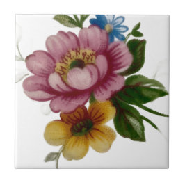 Azulejo Floral Inspirado en Porcelana