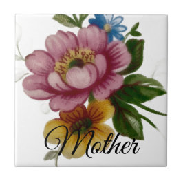 Azulejo Floral Inspirado en Porcelana