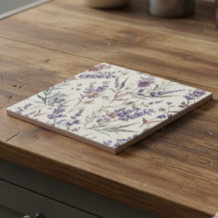 Azulejo Floral Lavanda Boho Botánico Floral