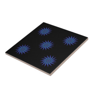 Azulejo Floral Libre Magnífico Verde Azul Púrpura   