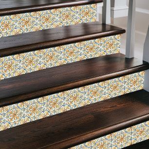 Azulejo Floral marquí vintage - Ornato crema y azul