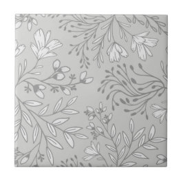 Azulejo Floral Meadow Dreams L3 Flora Blanca Gris