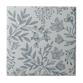 Azulejo Floral Meadow Dreams L4 Gris Blue encantado