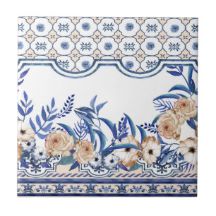 Azulejo Floral Mediterráneo
