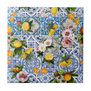 Azulejo Floral Mediterráneo