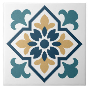 Azulejo Floral Mediterráneo Antiguo