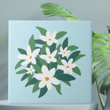 Floral moderna Minimalista de jazmín blanco sobre