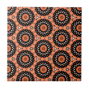 Azulejo Floral Naranja Otoñal