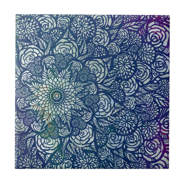 Azulejo Floral natural de Mandala (Frente)
