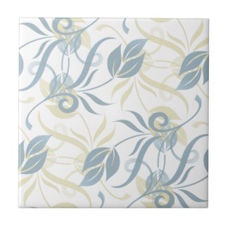 Azulejo Floral Pattern in Slate Blue