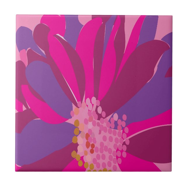 Azulejo Floral púrpura rosa (Frente)
