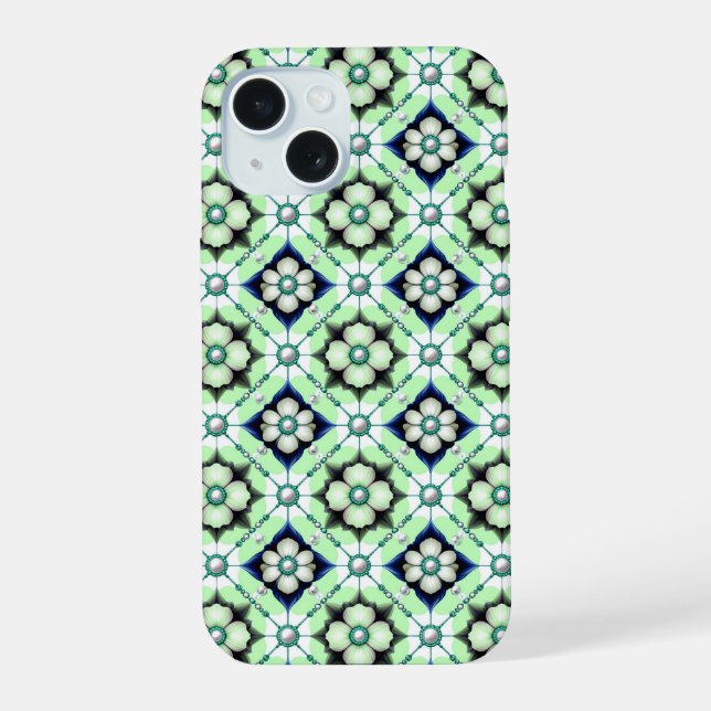 Azulejo Floral Real de Lujo ✨ Cuenta Azul Verde El (Reverso )