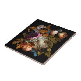 Azulejo Floral romántica dramática del "viejo mundo"