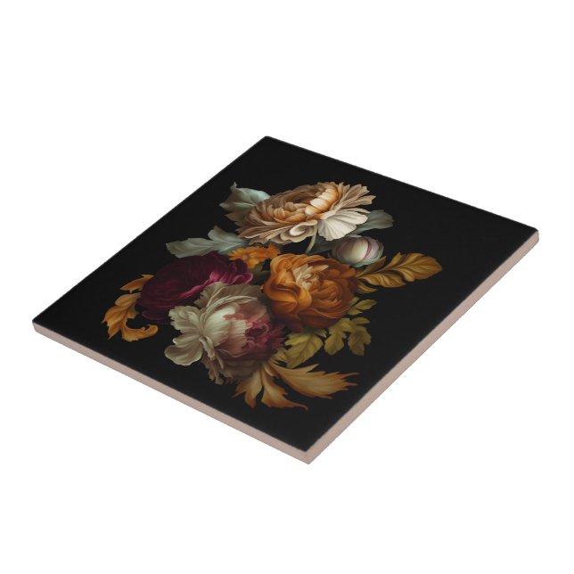 Azulejo Floral romántica y dramática del "viejo mundo" 4 (Lado)